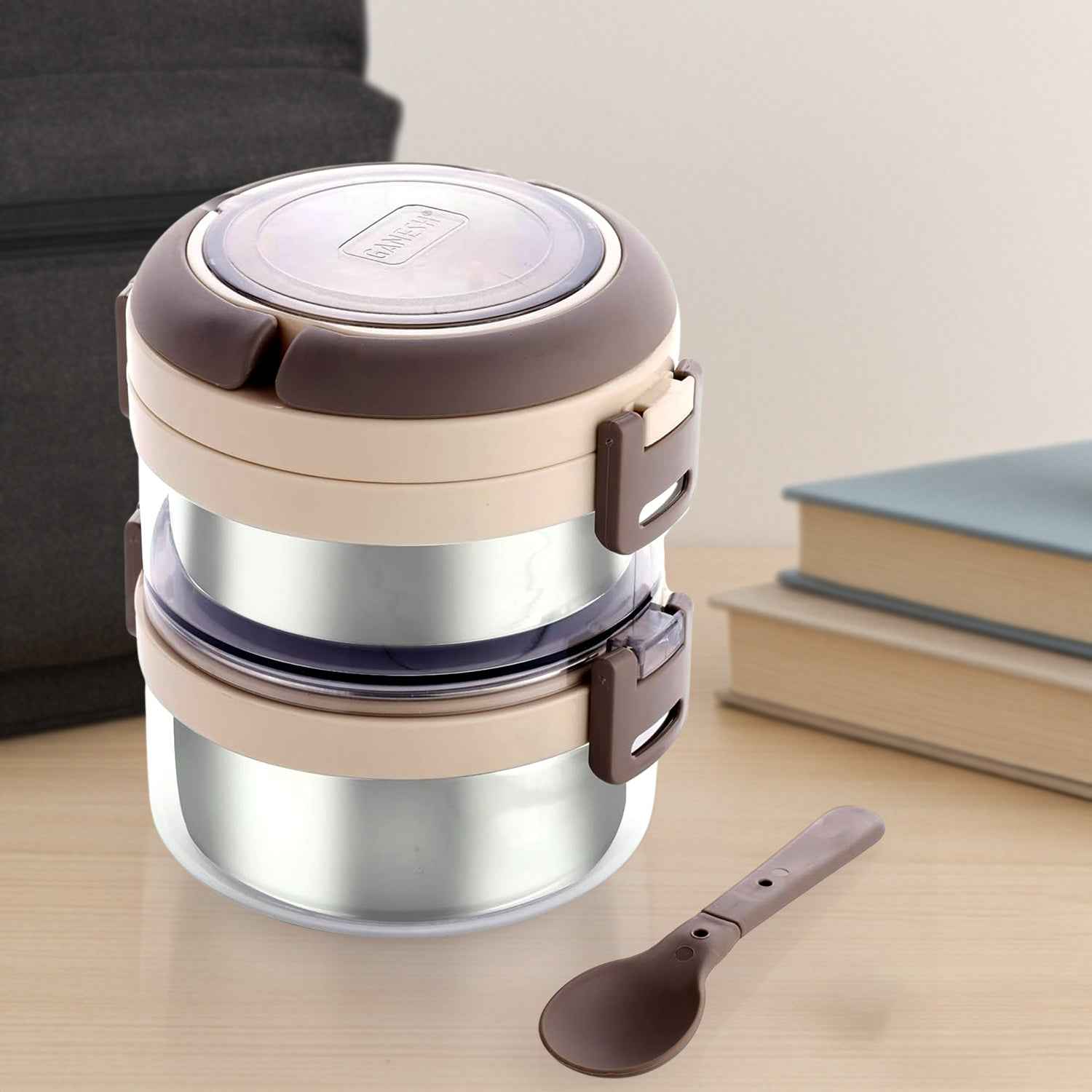 Ganesh Steko-2 Double Layer Stainless Steel Insulated Lunch Box Set