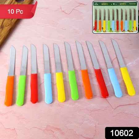 Premium Quality Stainless Steel Handle Plain Knife (10 Pc  1 Set)