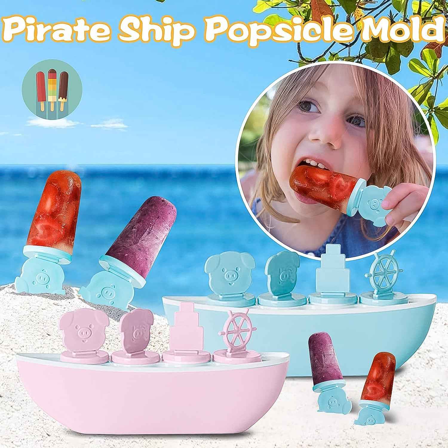 Creative Boat-shaped Ice Cream Mould With Cute Piggy