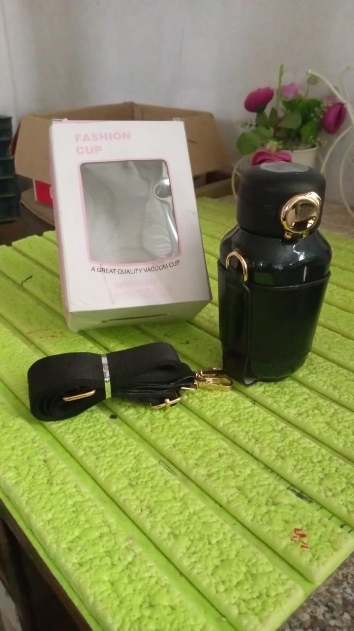 Thermos Steel Bottle, Push Button | Fashion Cup Temperature Display Bottle (420 ML) Variety Bazaar