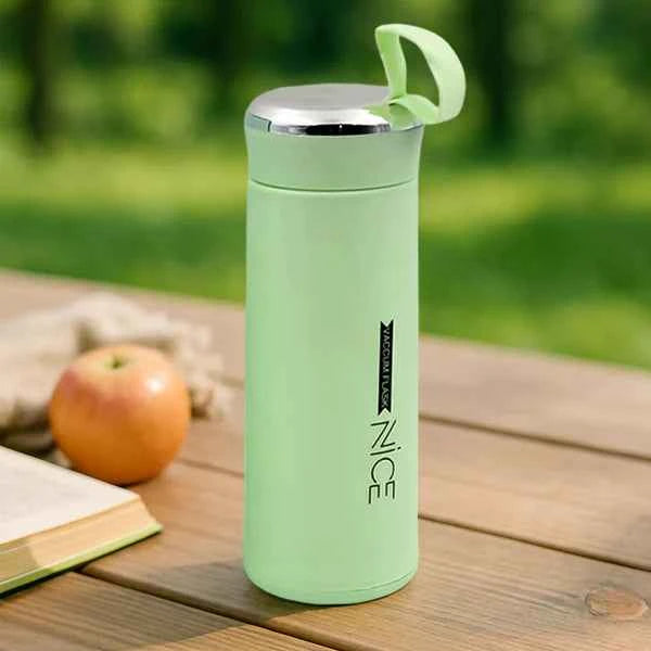 Water Bottle 400ml Leak Proof Glass Water Bottle With Daily Water Intake For Gym And Children Nice Bottle (1 Pc  Light Green Color)