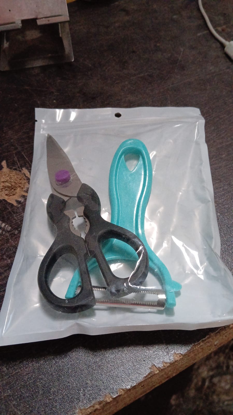 Stainless Steel Kitchen Scissors & Multipurpose Peeler (2 Pc Set / Scissor & Peeler) travel sahayak