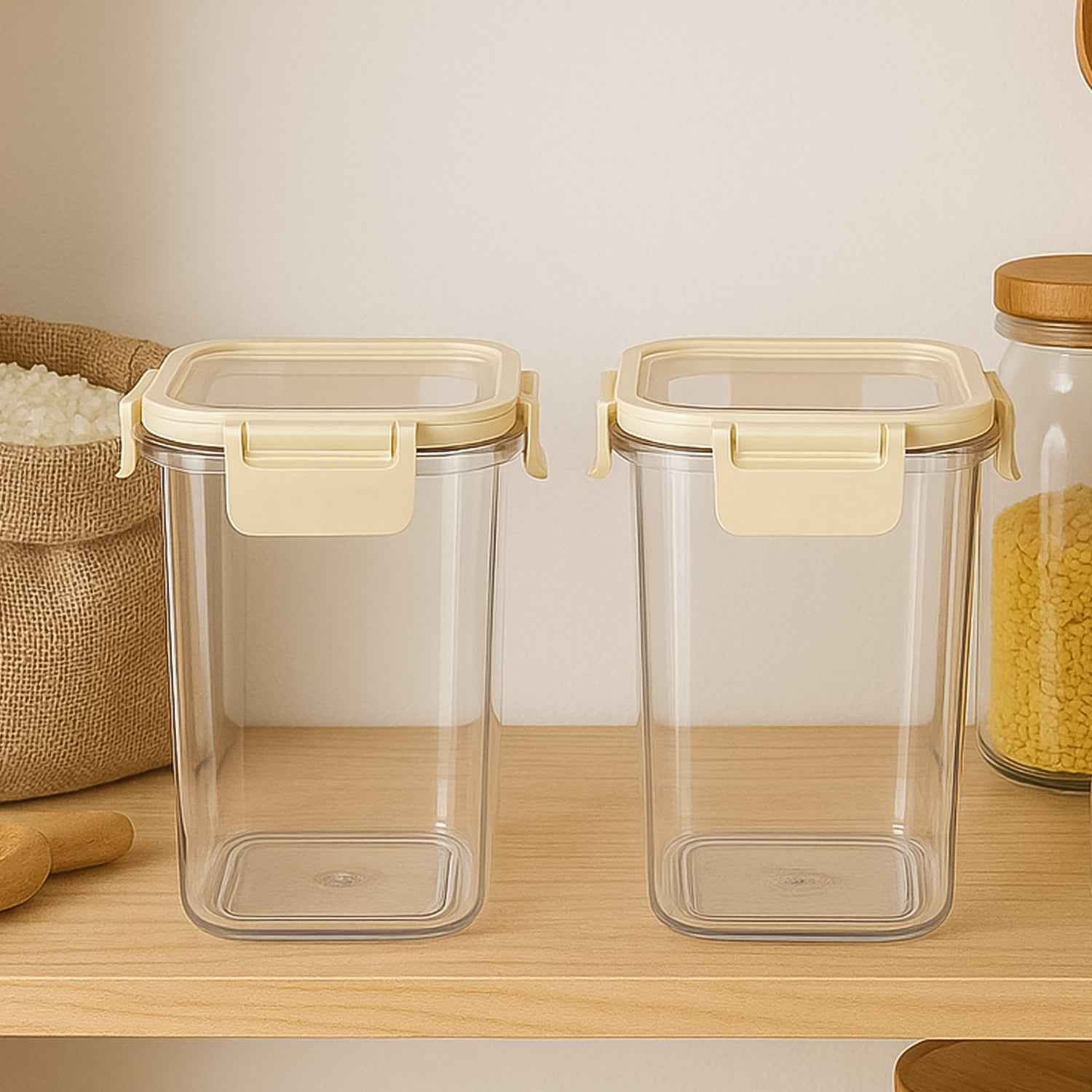 Apex Press N Lock Airtight Kitchen Storage Container Set (2pc1400ml) Approx