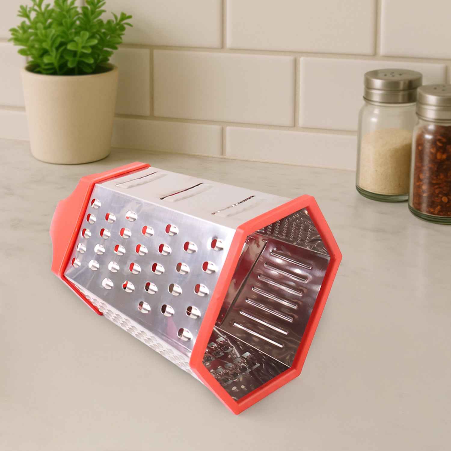 7-in-1 Heavy Duty Stainless Steel Box Grater With Ergonomic Handle (1 Pc)
