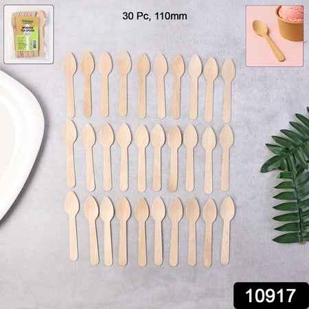 110mm Wooden Tea Spoon  30 Pcs Pack