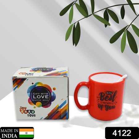 4122  Coffee Mug With Spoon And Box Packing Design Coffee Mug Used For Drinking And Taking Coffees And Some Other Beverages In All Kinds Of Places