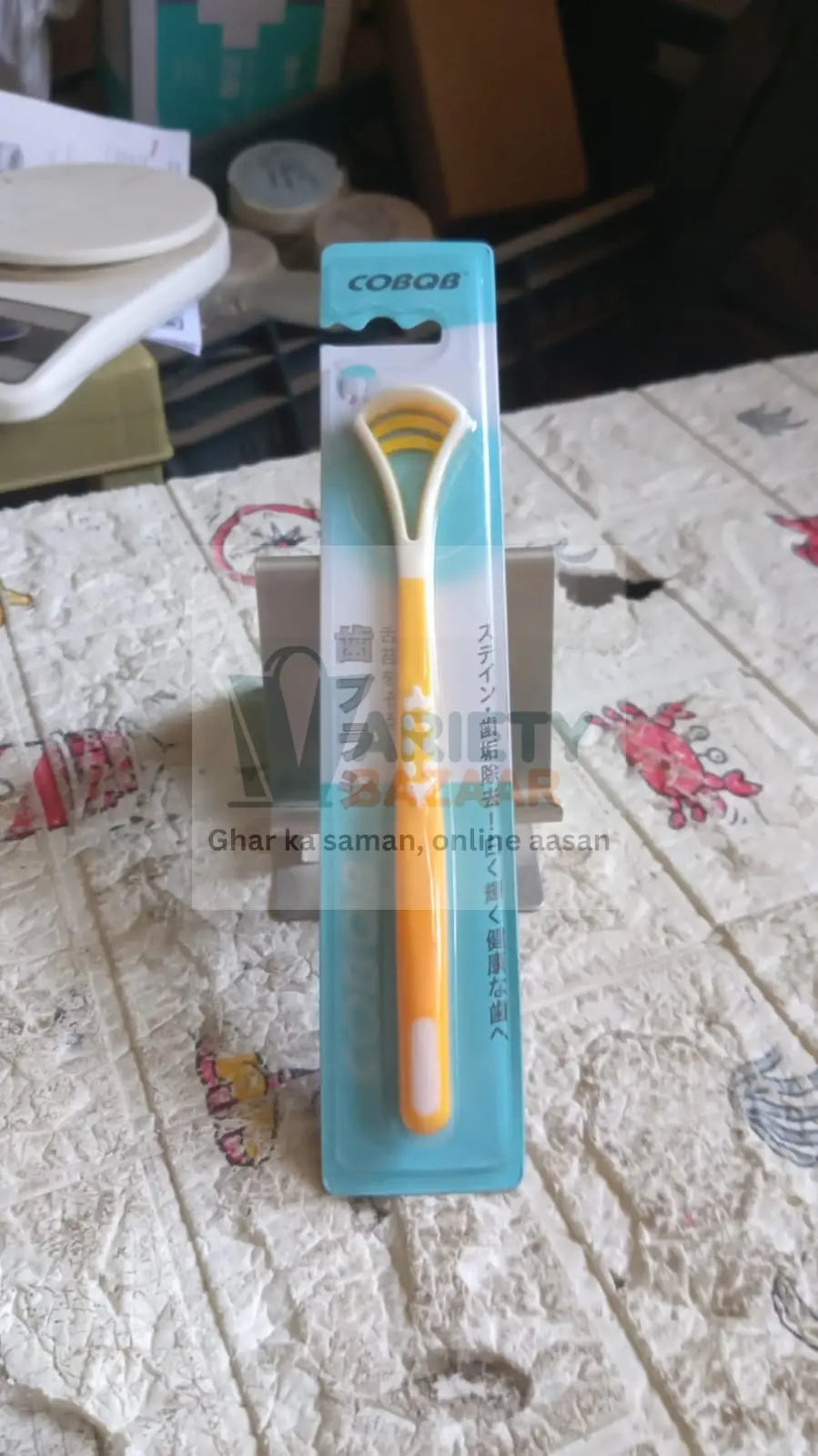 12576 Tongue Scraper and Tongue Brush Great for Oral Care, Help Fights Bad Breath and Freshen The Breath, Tongue Cleaner for Adults and Kids, Easy to Use, Comfortable Safe and Anti-Slip Simple and Stylish Odor Removal (1 Pc) Travel Sahayak