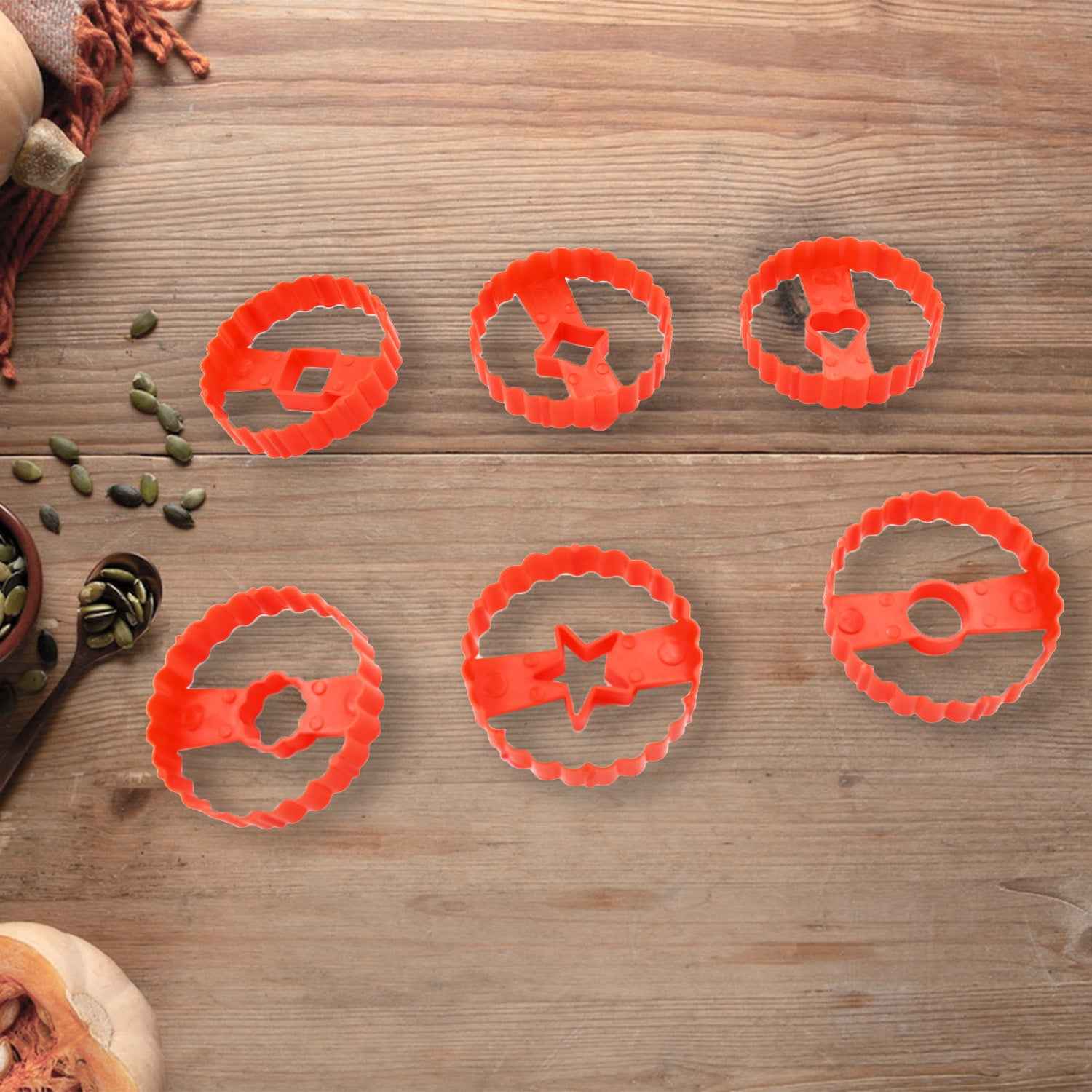 5978  Cookie Cutters Set Plastic Easter Biscuit Cutting Tool For Diy Cake Decoration Fondant Biscuit Cookie Pastry Sandwich (6 Pc Set )