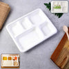 5-compartment Rectangle Lunch Compostable Bagasse Plate  10 Pcs Pack