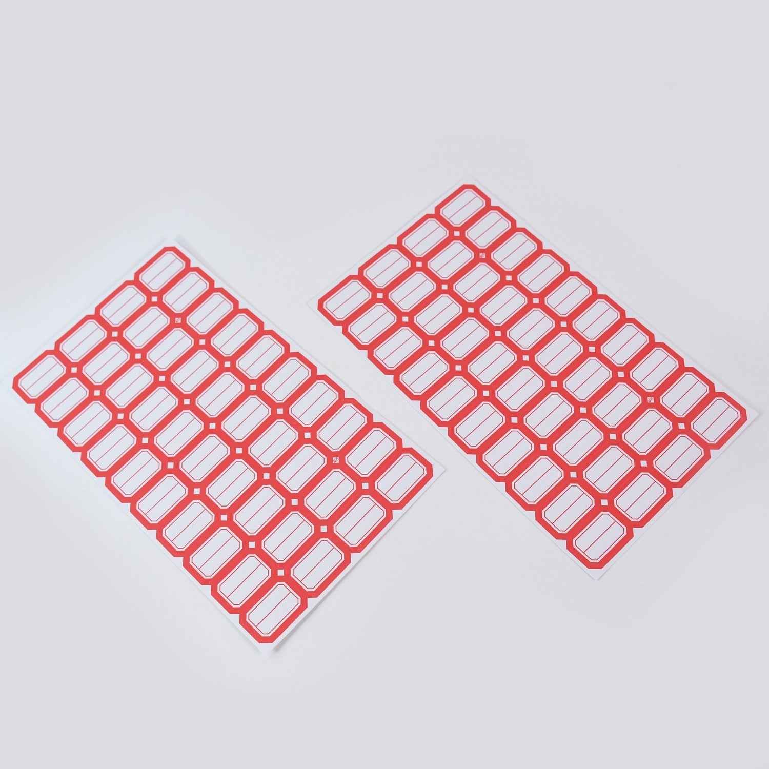 Multipurpose Blank Label Sticker Sheets Red Border Self-Adhesive Writable Stickers for Bottles (50 Sheet)