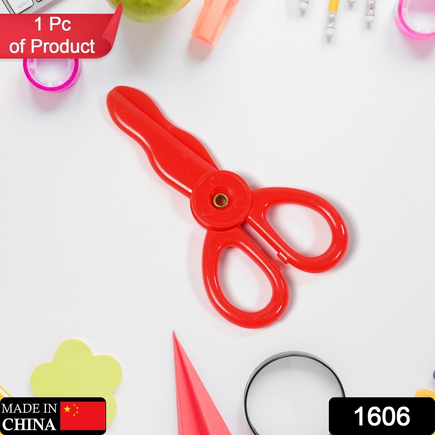 Plastic Child-Safe Scissor Set, Toddlers Training Scissors, Pre-School Training Scissors and Children Art Supplies Travel Sahayak