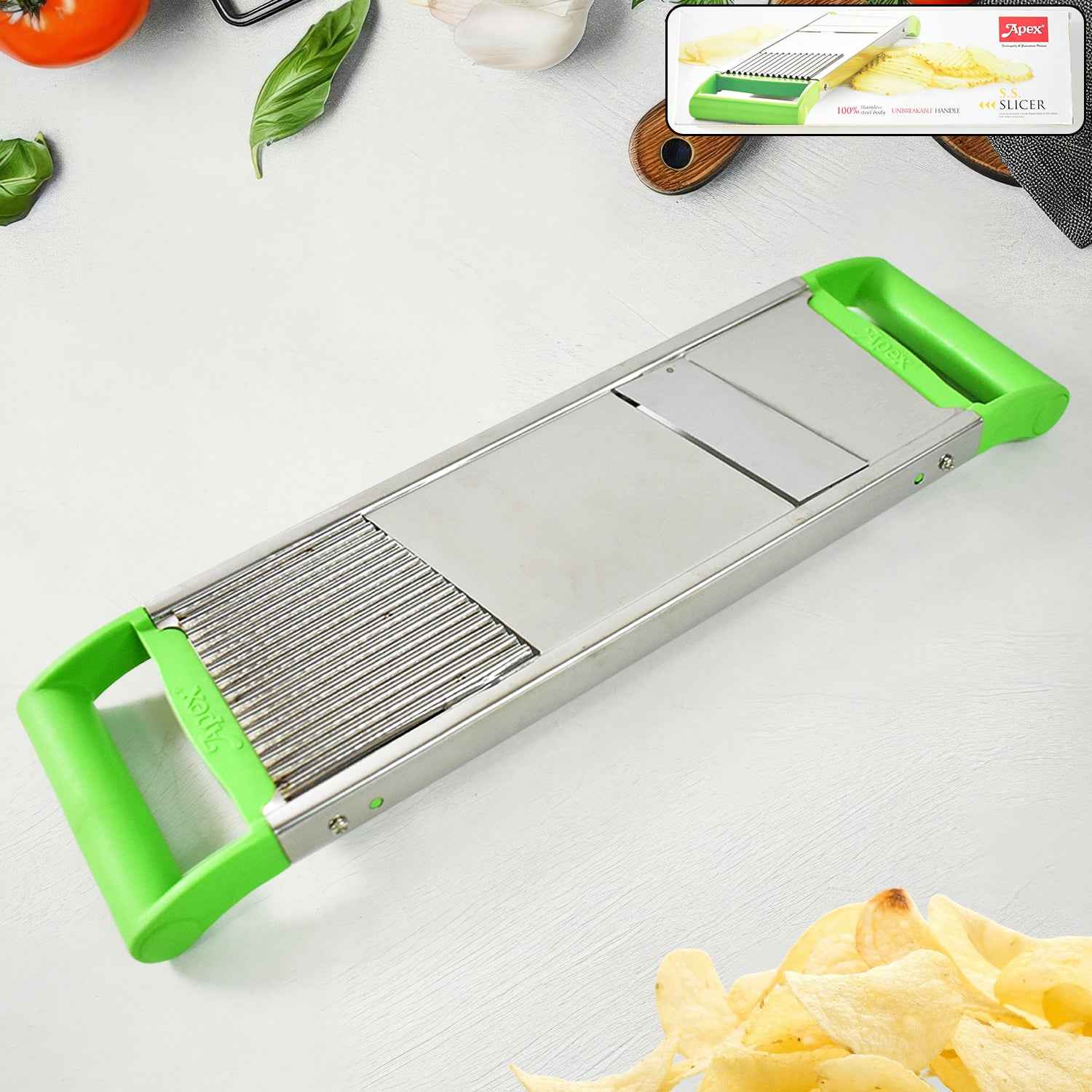 Apex Stainless Steel Vegetable Slicer (2-in-1)