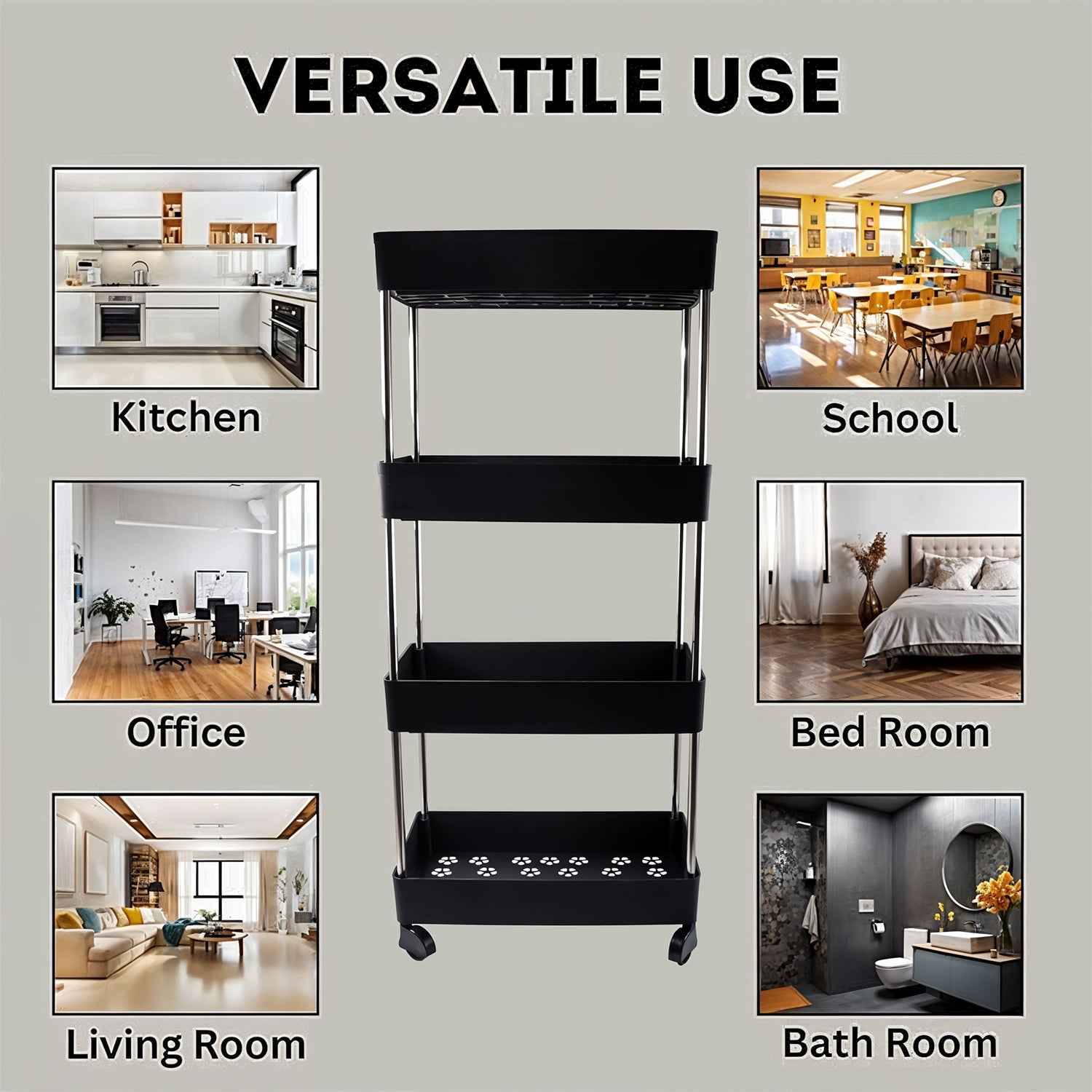 Movable Storage Rack Trolley