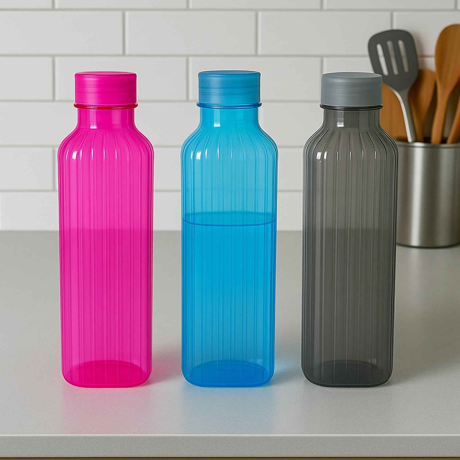 Transparent Fridge Water Bottles (3 Pc)