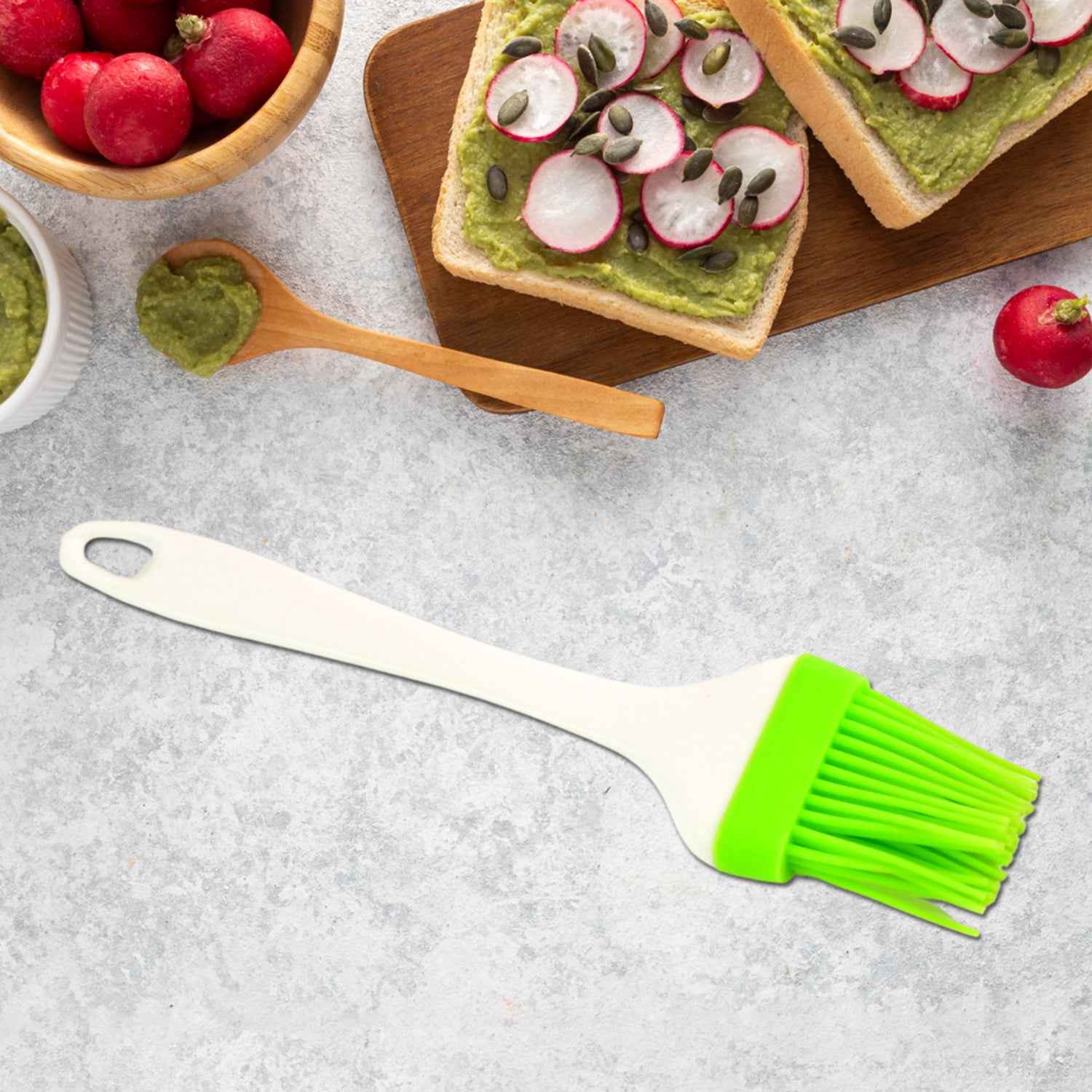 Silicone Kitchen Oil Spatula Brush With Handle Pastry  Cake Brush (17 Cm  1 Pc)