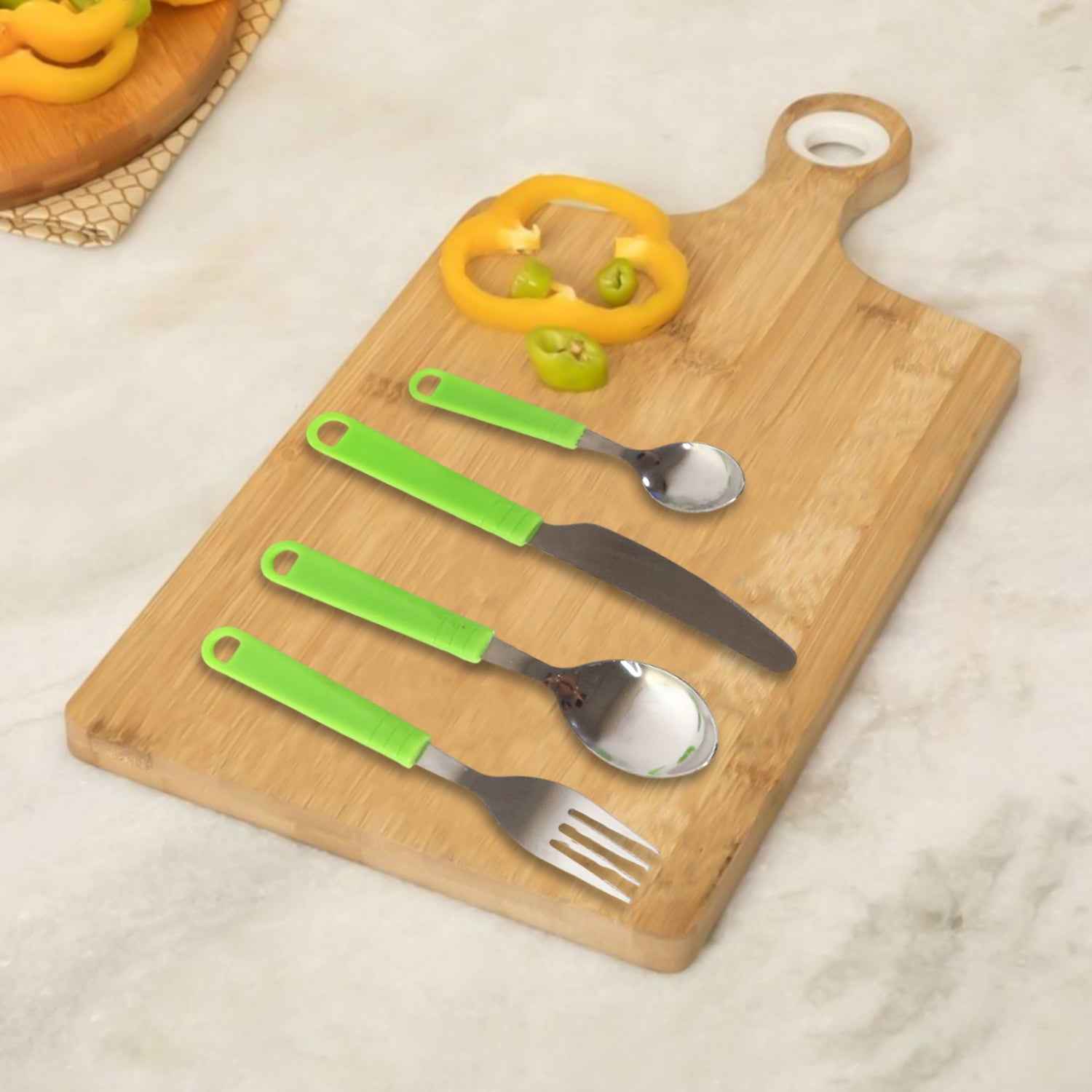 Stainless Steel Cutlery Set With Stand - (24 Pc)