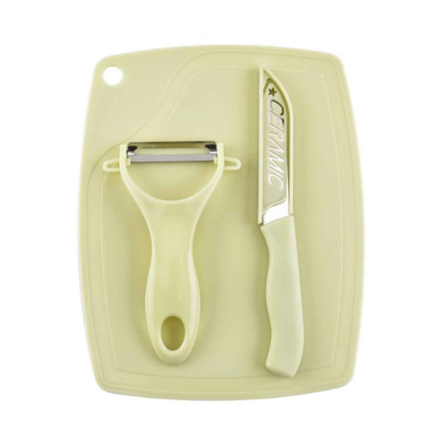 5207 Plastic Kitchen Peeler - Green  Classic Stainless Steel 3-piece Knife Set Combo