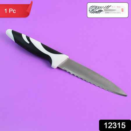 Ritu Stainless Steel Serrated Blade Zebra Kitchen Knife (1 Pc)