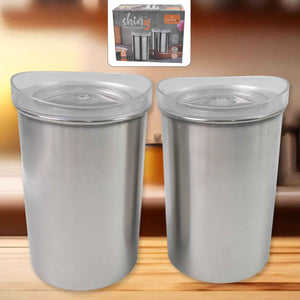 Multipurpose Stainless Steel Airtight Containers With See Through Lid (2 Pc Set  1000 Ml)