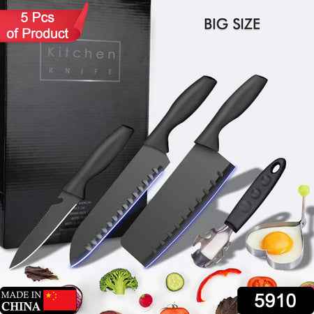 5910 5-piece Forged Kitchen Chef Cutlery Stainless Steel Knife Set Chopping Knife Chef Knife Utility Knife Butcher Knife (5pc)