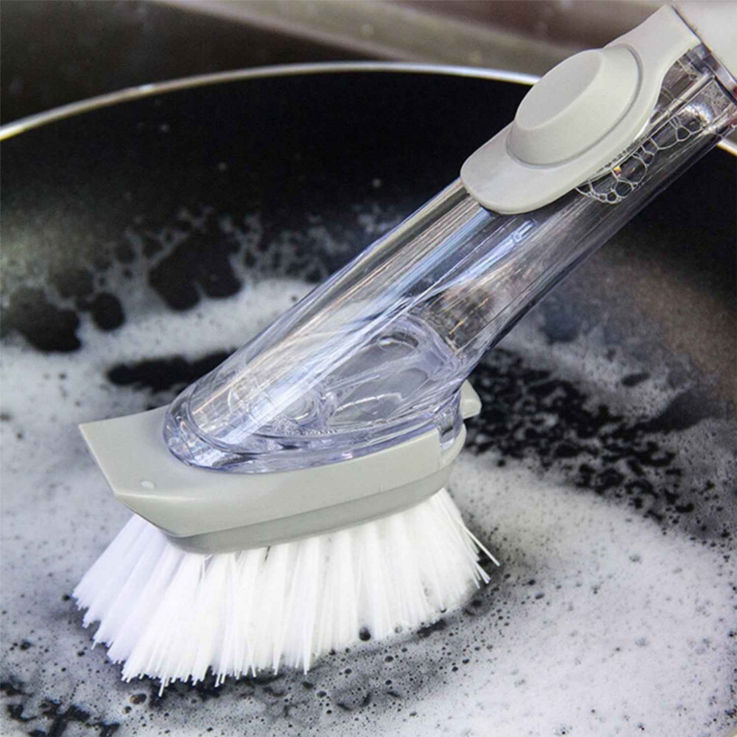 1271a 2-in-1 Dishwashing Brush Long Handle Wash Pot Brush Washing Dish