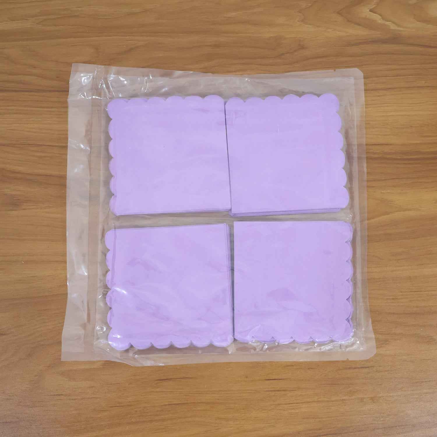 Lilac Scalloped Disposable Paper Napkin (23 X 23 Cm  120 Pc)