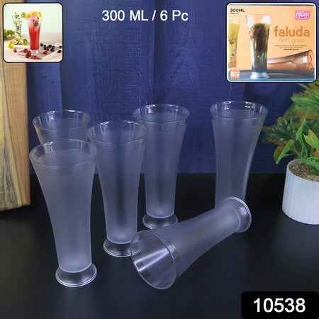 Supermom Plastic Faluda Matt Glass Set (300ml  6 Pc)