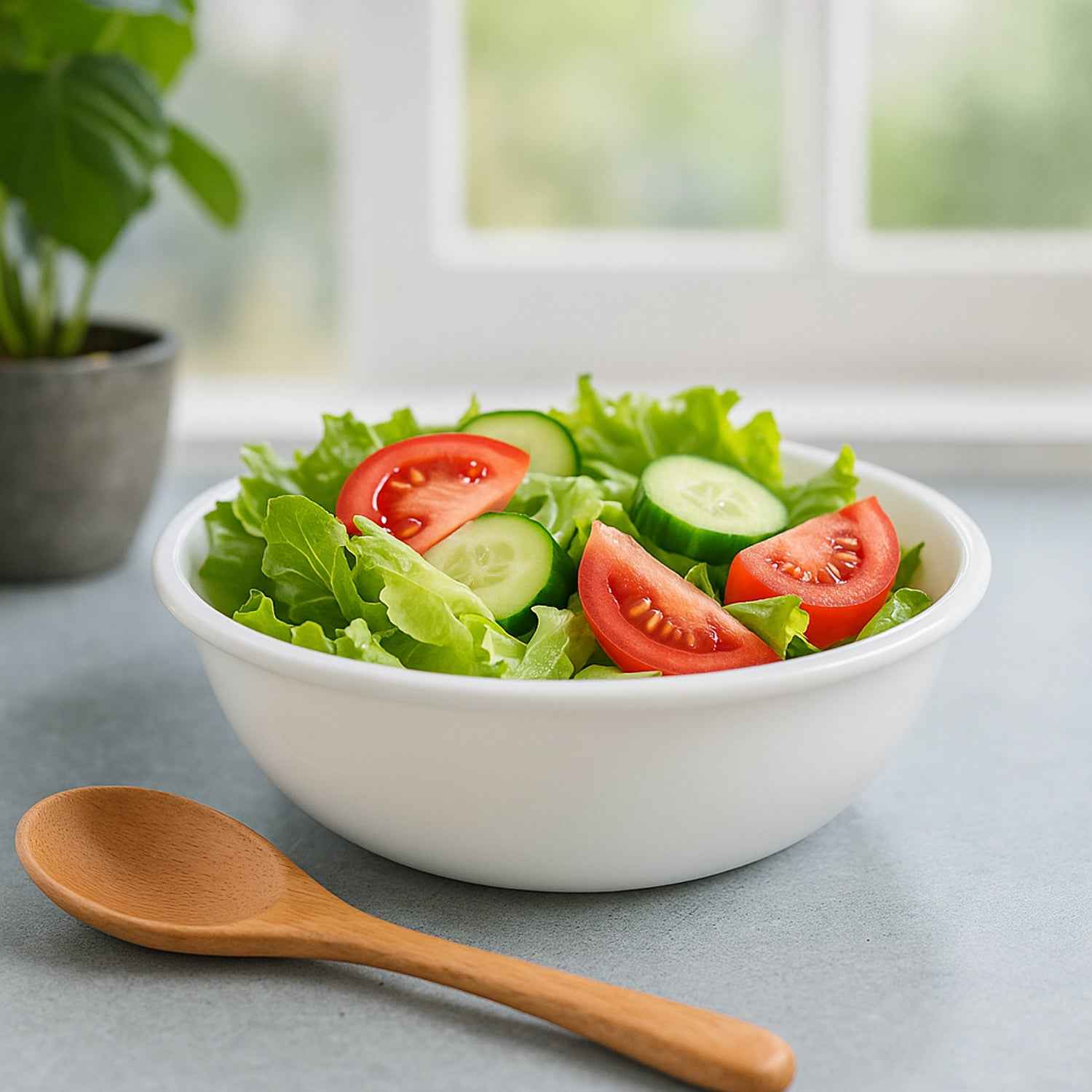 Plastic 6 Inch White Round Deep Serving Bowl (1 Pc)