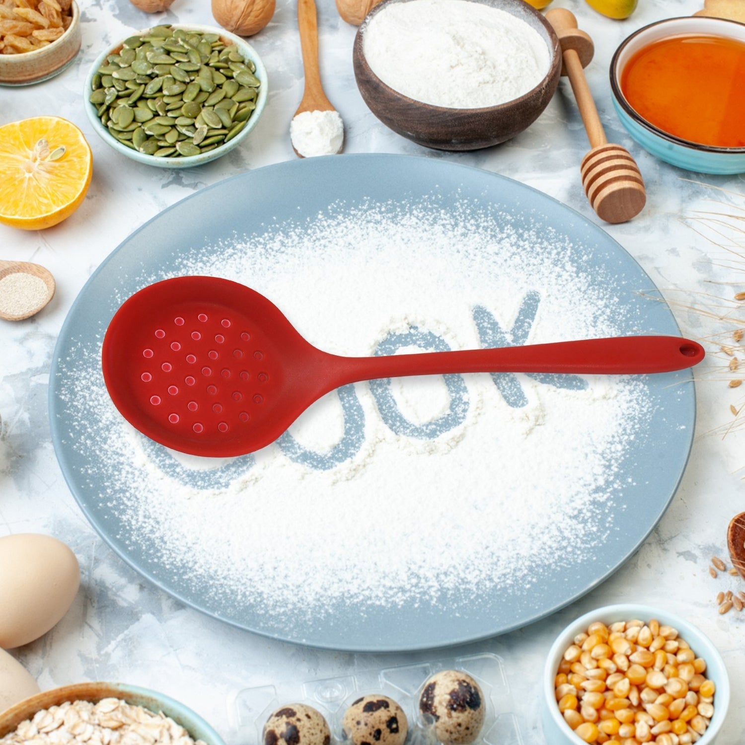 Multipurpose Silicone Spoon, Silicone Basting Spoon Non-Stick Kitchen Utensils Household Gadgets Heat-Resistant Non Stick Spoons Kitchen Cookware Items For Cooking and Baking (6 Pcs Set) Variety Bazaar