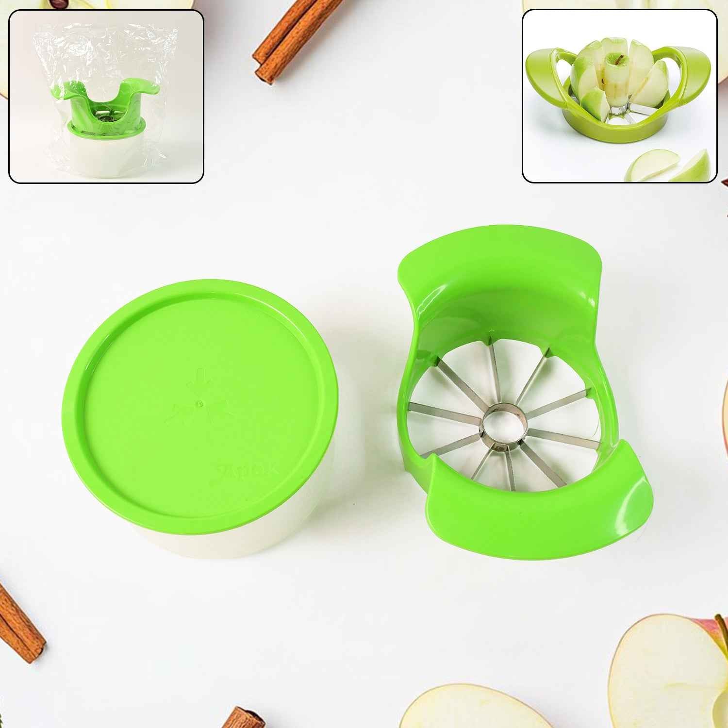 Apex Apple Cutter With Container  Unbreakable Abs Body  Stainless Steel Blades