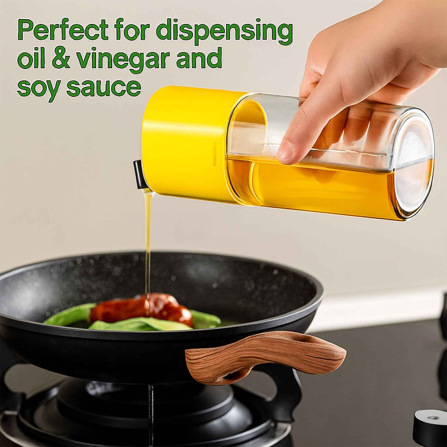 500 Ml Automatic Oil Dispenser Bottle With One-touch Controlled Pour Spout (1 Pc)