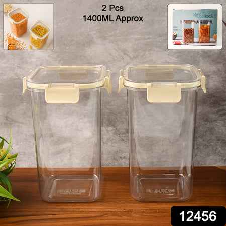 Apex Press N Lock Airtight Kitchen Storage Container Set (2pc1400ml) Approx