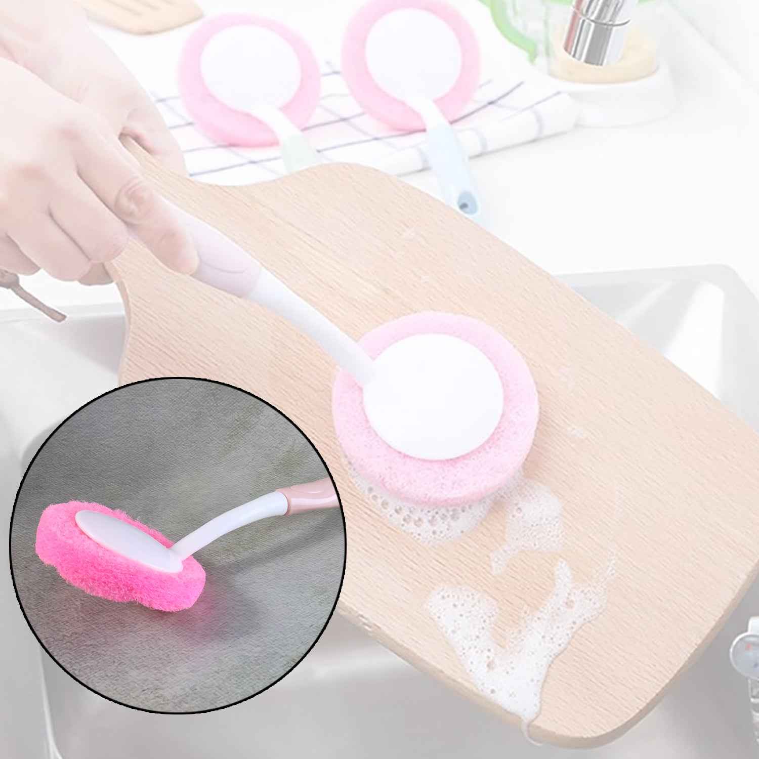 Long Handle Kitchen Dish Scrubber Brush (1 Pc)