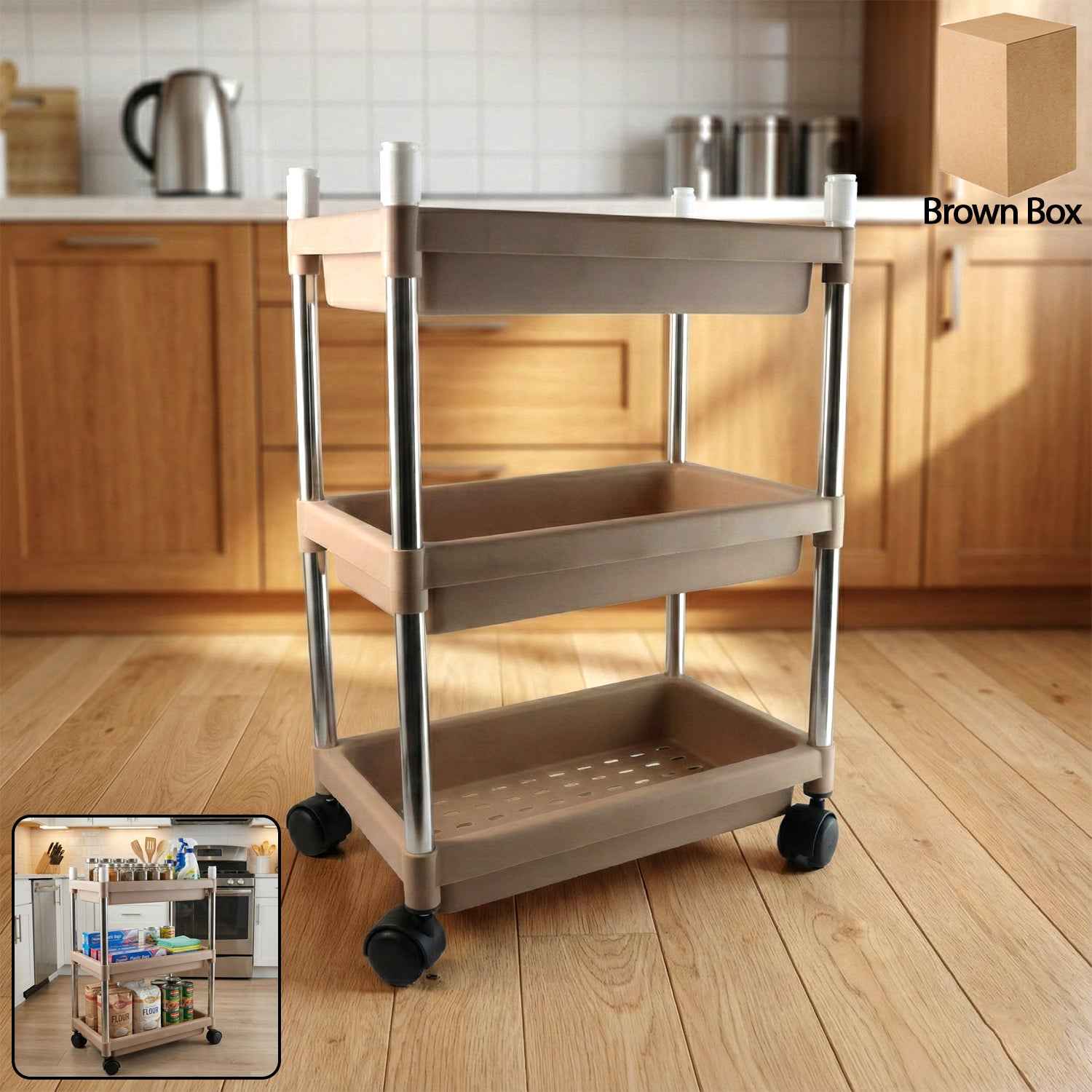 3-layer Multipurpose Storage Trolley