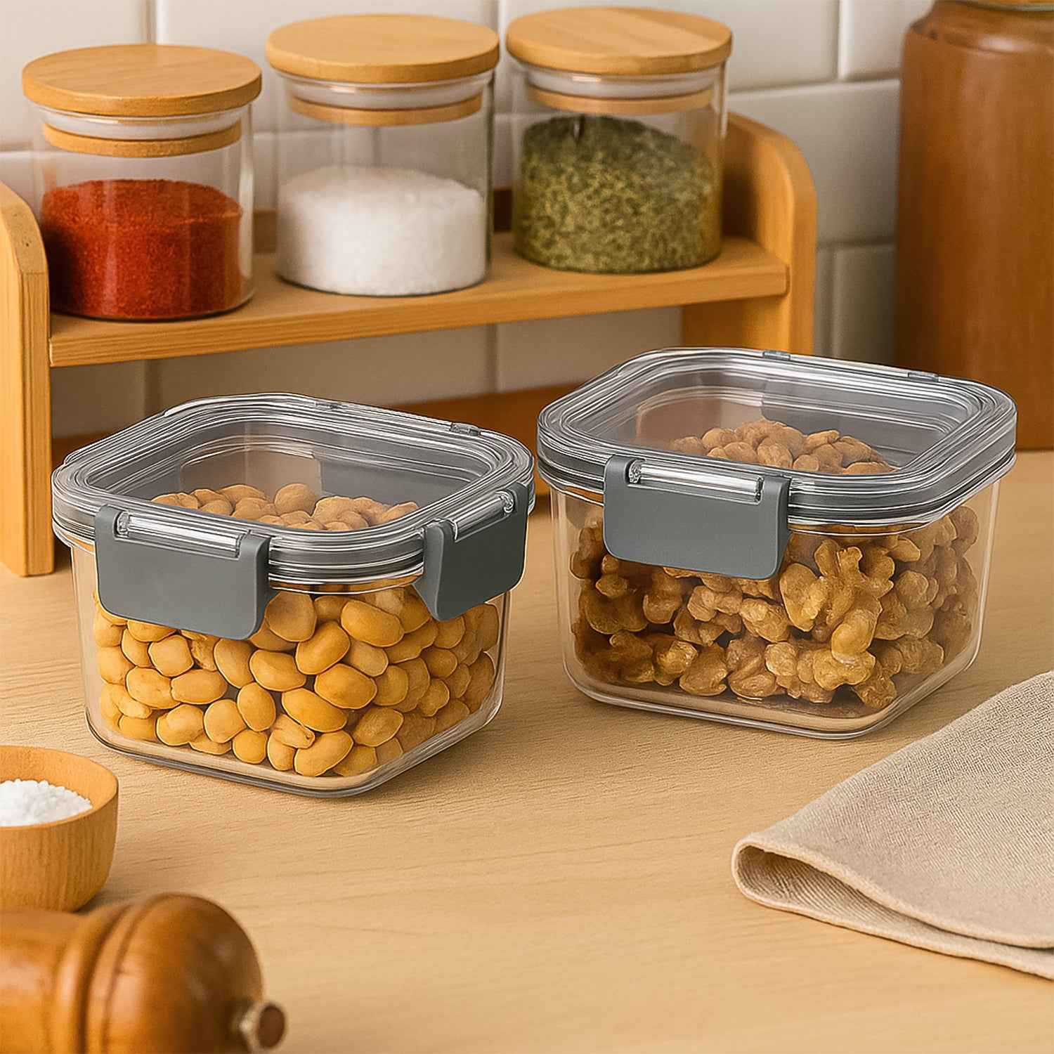 Apex Press N Lock Airtight Food Storage Container Set (2pc450ml) Approx