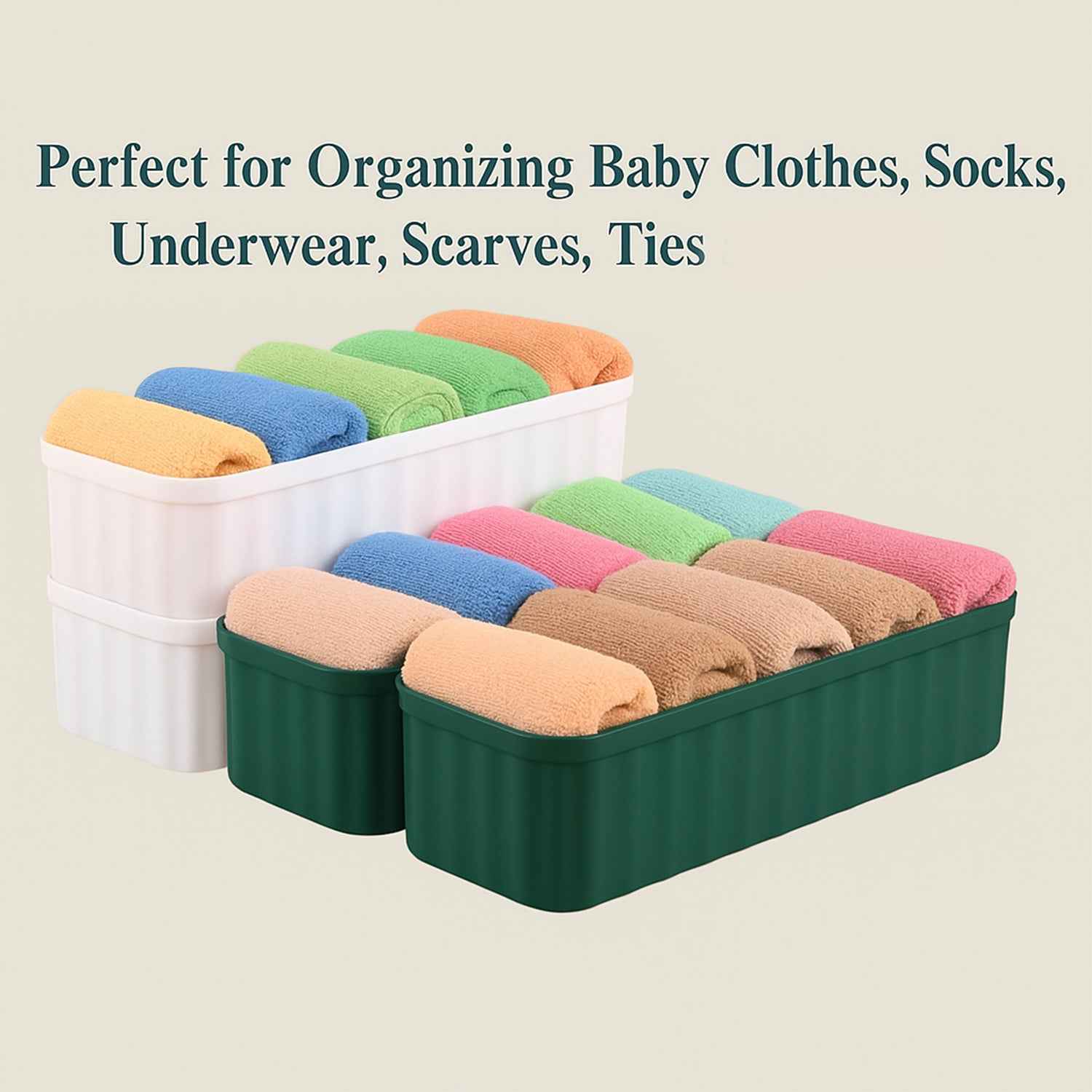 236 5-compartments Sockshandkerchiefunderwear Storage Box Socks Drawer Closet Organizer Storage Boxes (Pack Of 4)