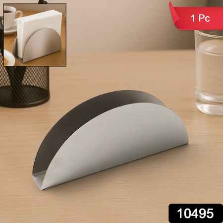 Stainless Steel Half-moon Shaped Tissue Paper Napkin Holder Stand (1 Pc)