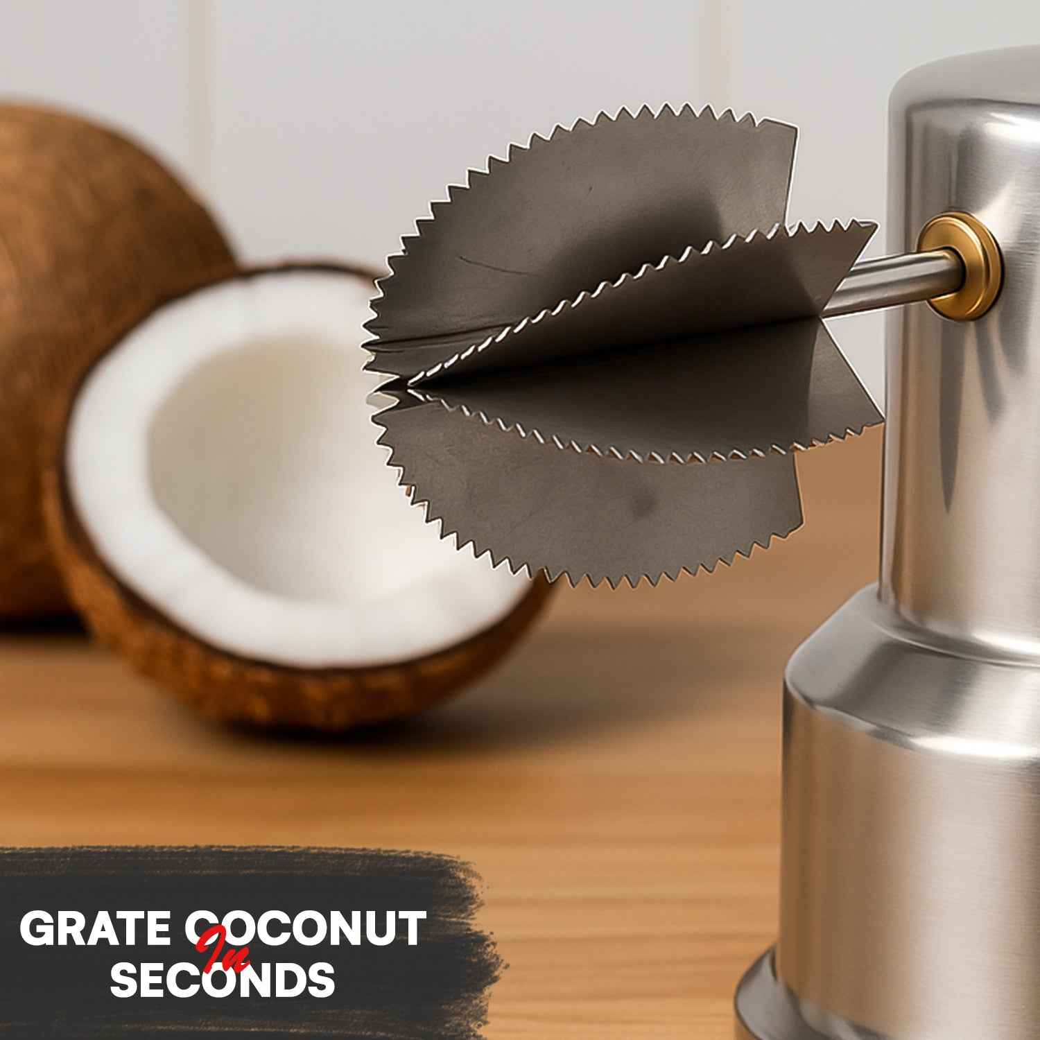 Supermom Stainless Steel Coconut Scraper With Vacuum Base (1 Pc)