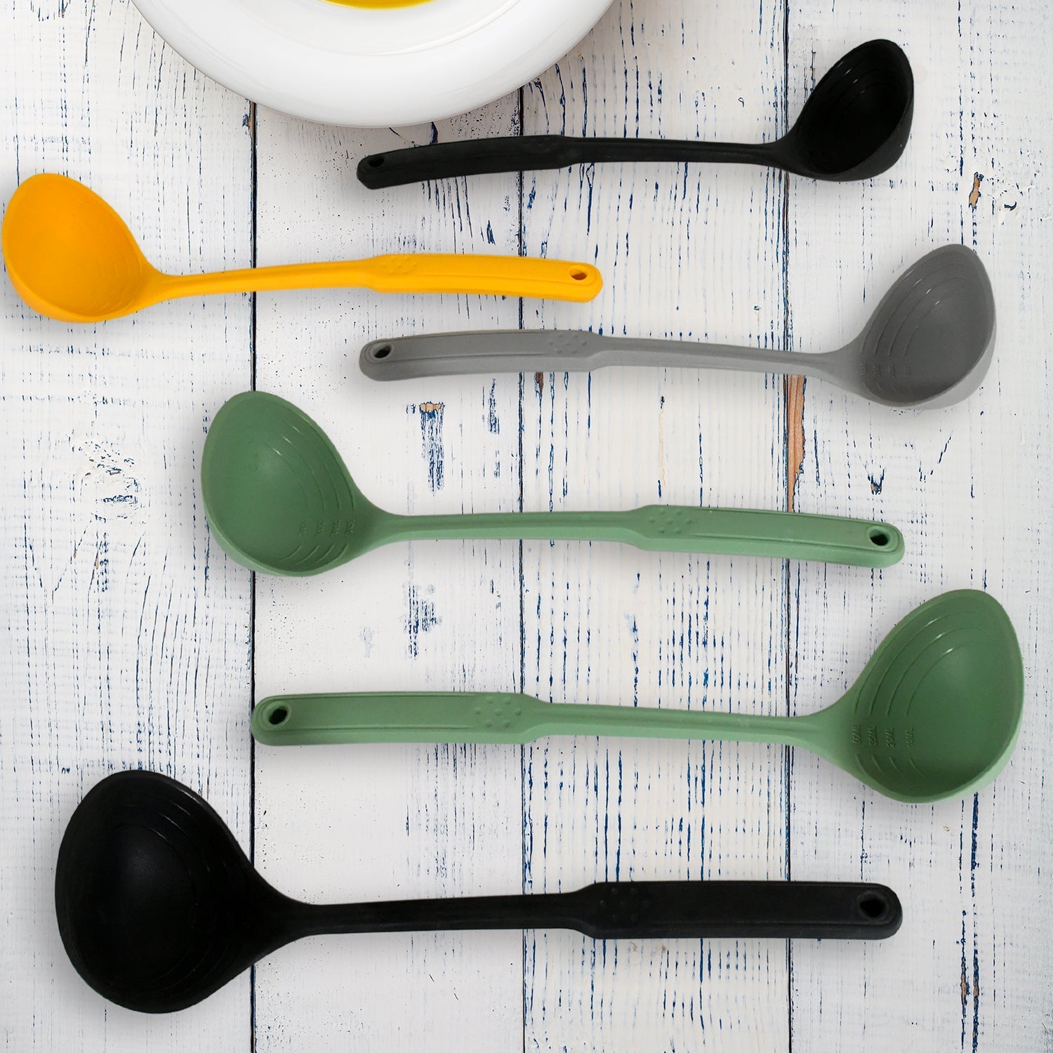 Multipurpose Silicone Spoon, Silicone Basting Spoon Non-Stick Kitchen Utensils Household Gadgets Heat-Resistant Non Stick Spoons Kitchen Cookware Items For Cooking and Baking (6 Pcs Set) travel sahayak