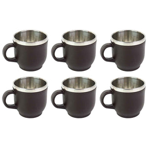 Apex Premium Double Wall Stainless Steel Cappuccino Mug Gift Set (6 Pc  100 Ml)