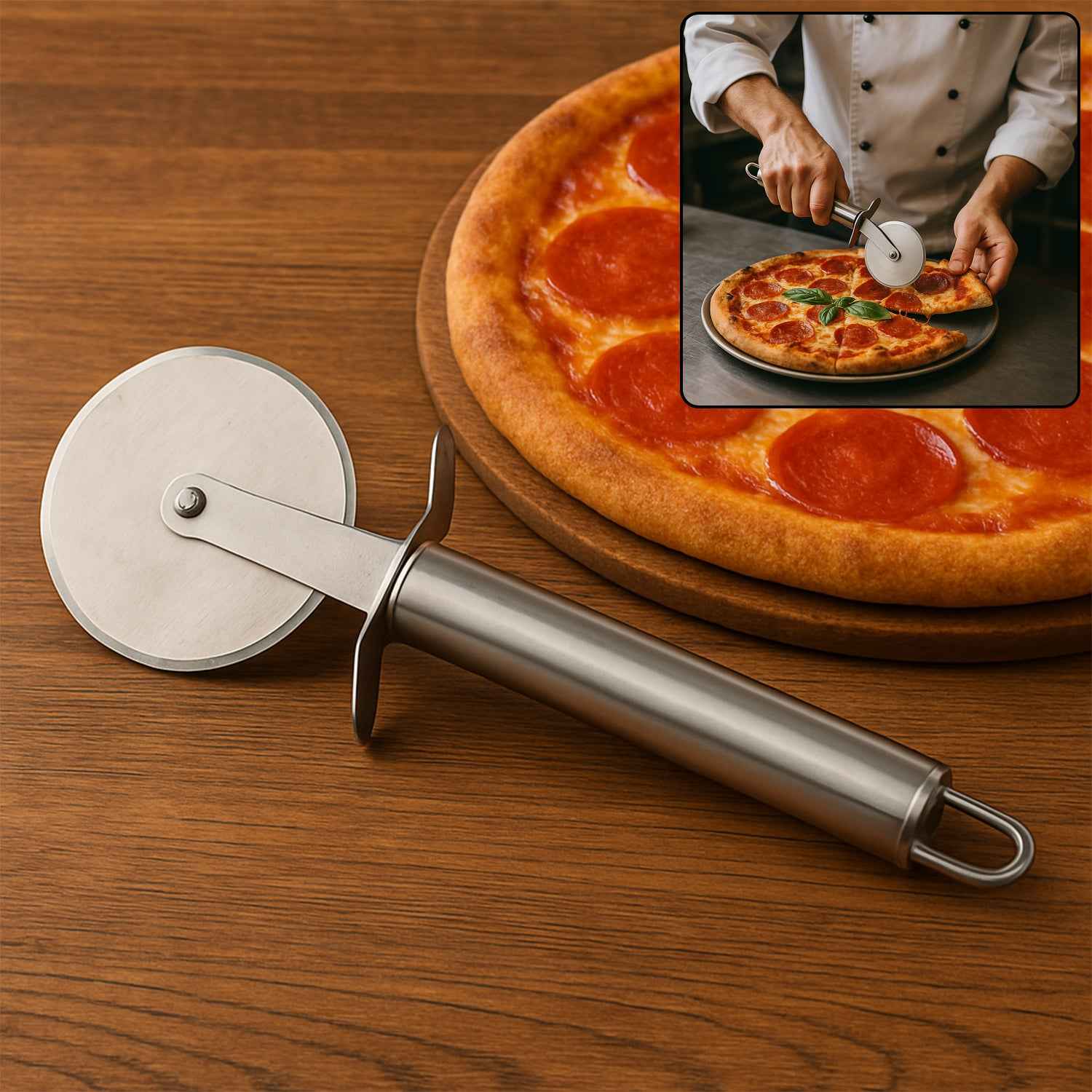 Premium Stainless Steel Pizza Cutter Wheel With Sharp Blade