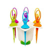 2046 Dancing Doll Fruit Fork Cutlery Set With Stand Set Of 6.