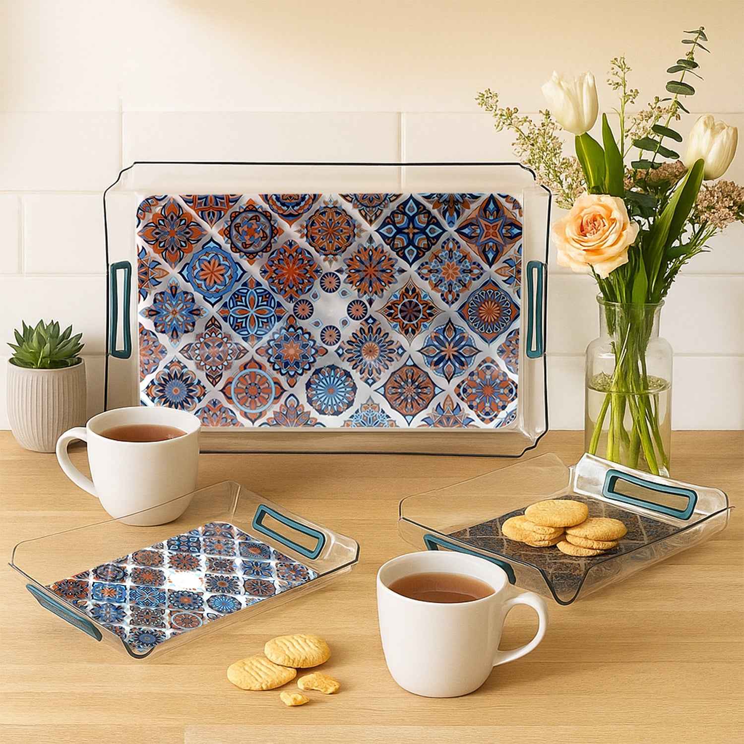 Supermom 3-piece Multipurpose Serving Tray - (3 Pc  Set)