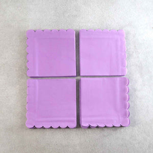 Lilac Scalloped Disposable Paper Napkin (23 X 23 Cm  120 Pc)