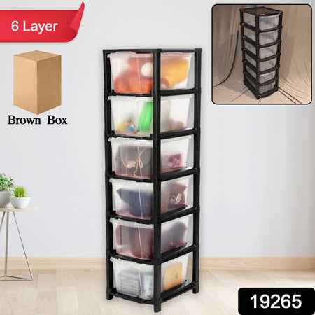 6-layer Modular Plastic Drawer Storage Cabinet