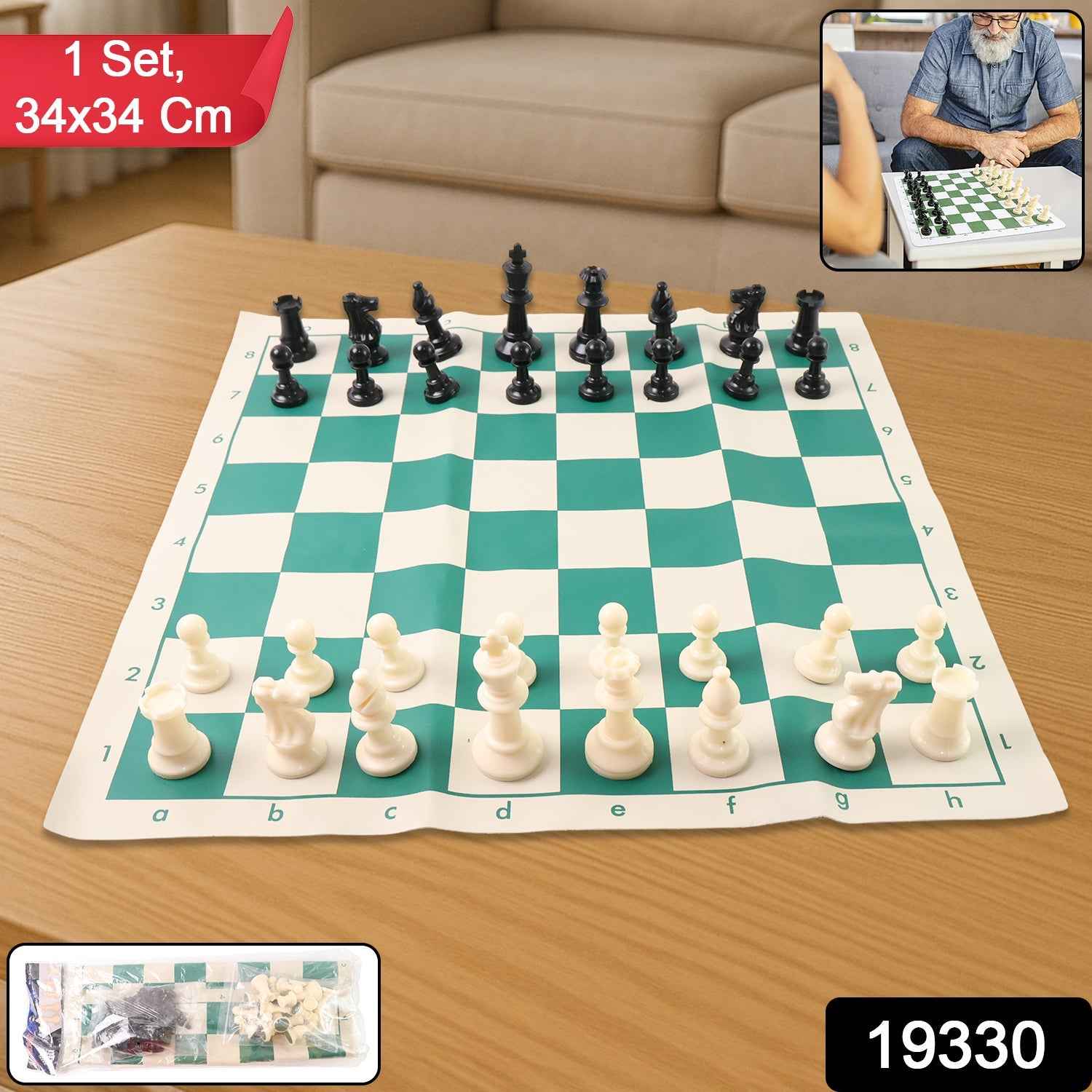 Small Premium Portable Chess Set Plastic Chess Pieces (1 Set)