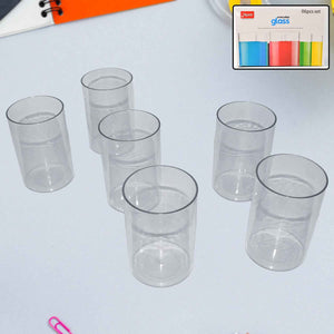 Apex Everyday Plastic Glass Set  6 Pieces Lightweight  Unbreakable