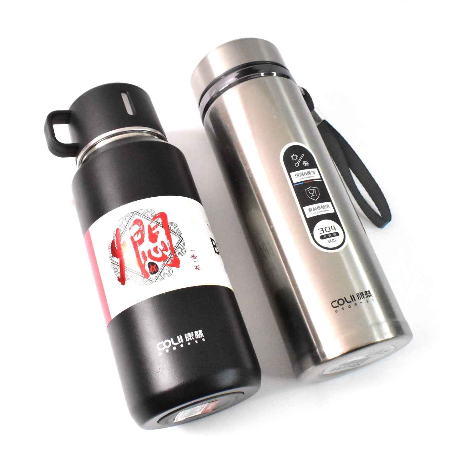 13041 Stainless Steel Vacuum Insulated Water Bottle  Cup  Leak Proof Flask For Tea Coffee  Reusable Water Bottle With Hanging Strap  Bottle For Hot  Cold Drinks Wide Mouth Water Flask (900 Ml  Mix Color)