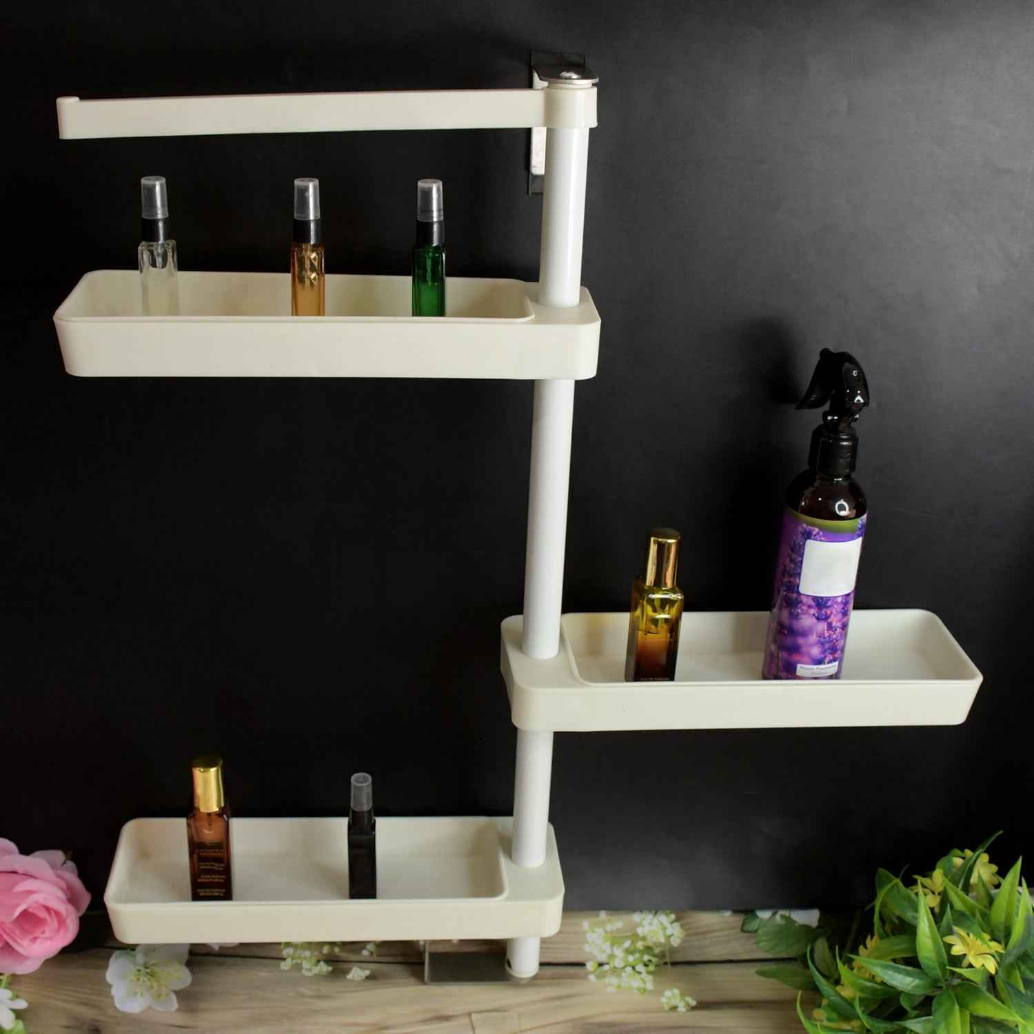 Kitchen Organization Rotating Shelf Storage Racks Multipurpose Adjustable (1 Set)