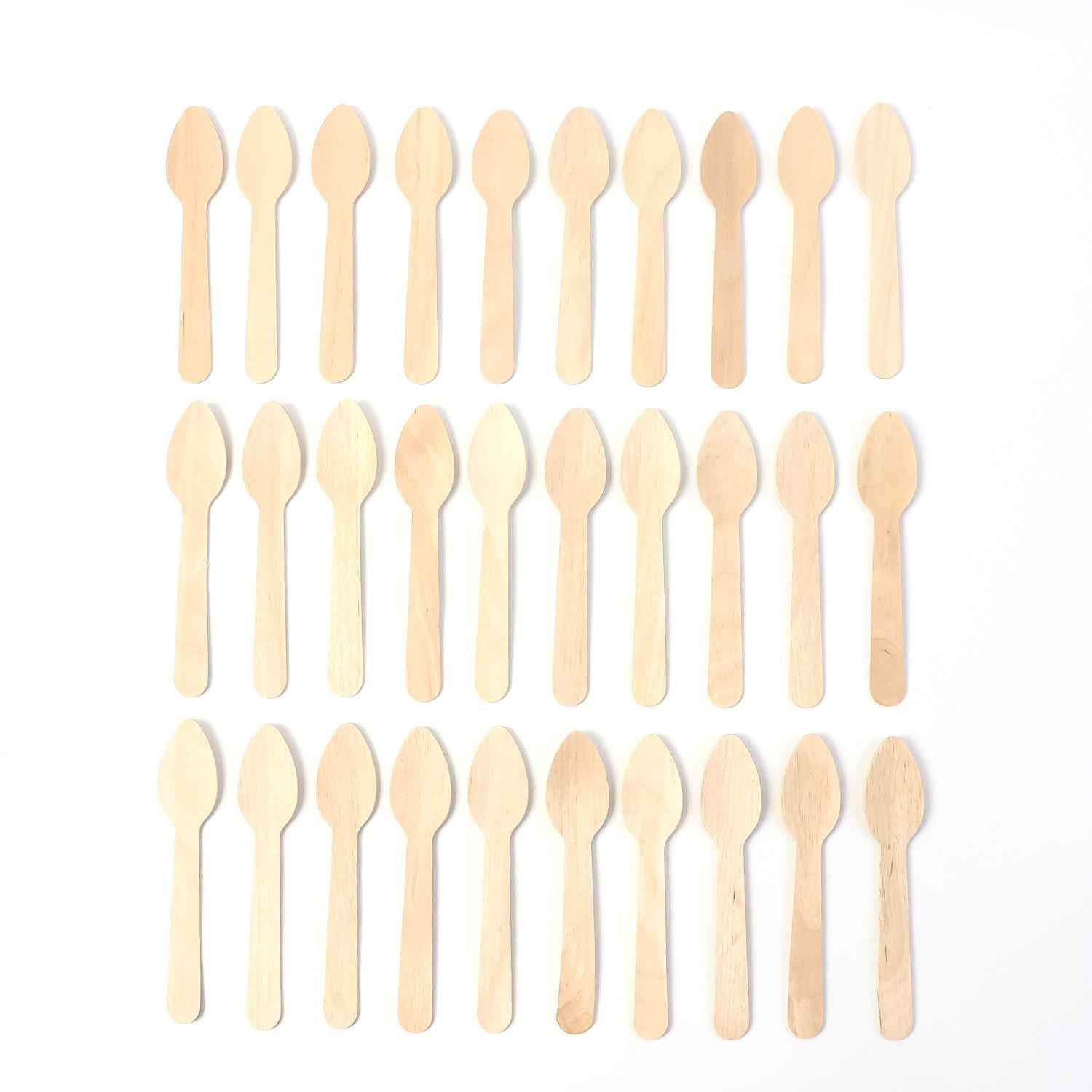 110mm Wooden Tea Spoon  30 Pcs Pack
